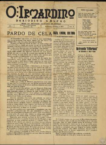 O Irmandino : periódico galego, órgano da... (Publicación: 1934-)