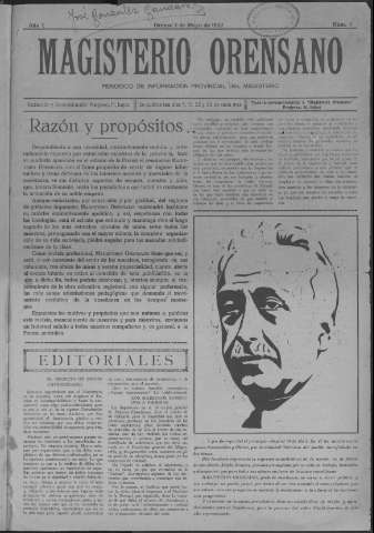 Magisterio orensano :  periódico de información... (Publicación: 1932-1935?)