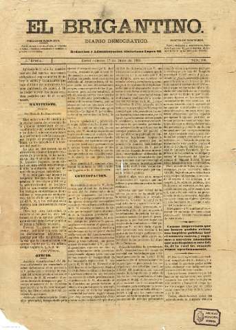 El Brigantino : diario democrático (1880 - 1885?)