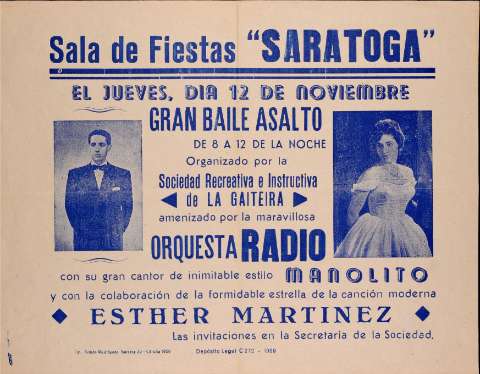 Gran baile asalto : Sala de fiestas Saratoga,... (Publicación: 1959)